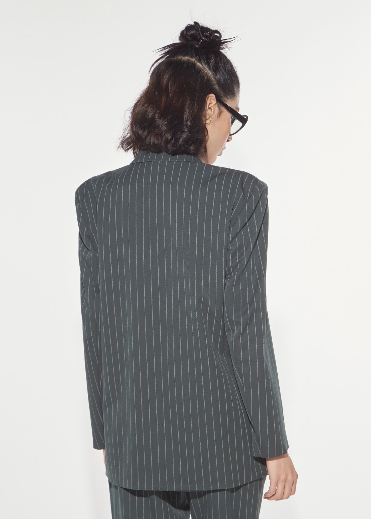 Denny Rose Blazer oversize Nadelstreifen dunkelgrün