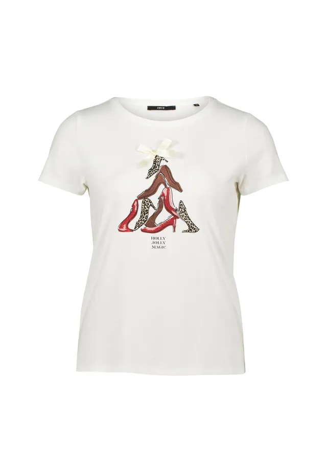 zero Shirt Aufdruck Schleife Gr. 38 Patch CreamRed