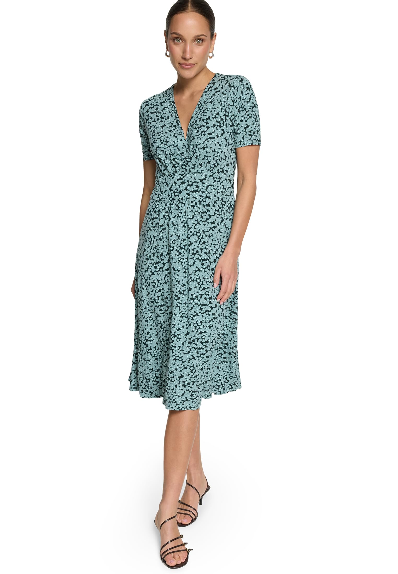 zero Jerseykleid Print Midi-Kleid Größe 40 V-Ausschnitt