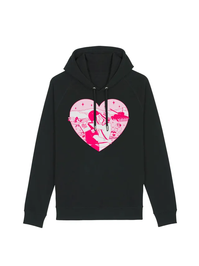 dna merch Freude Am Frieden Alex Comfort Kapuzenpullover Schwarz Bio