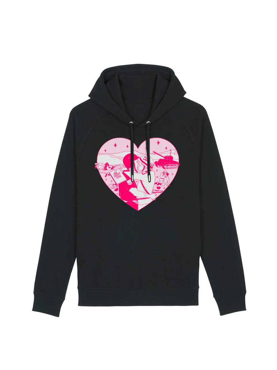 dna merch Freude Am Frieden Alex Comfort Kapuzenpullover Schwarz Bio