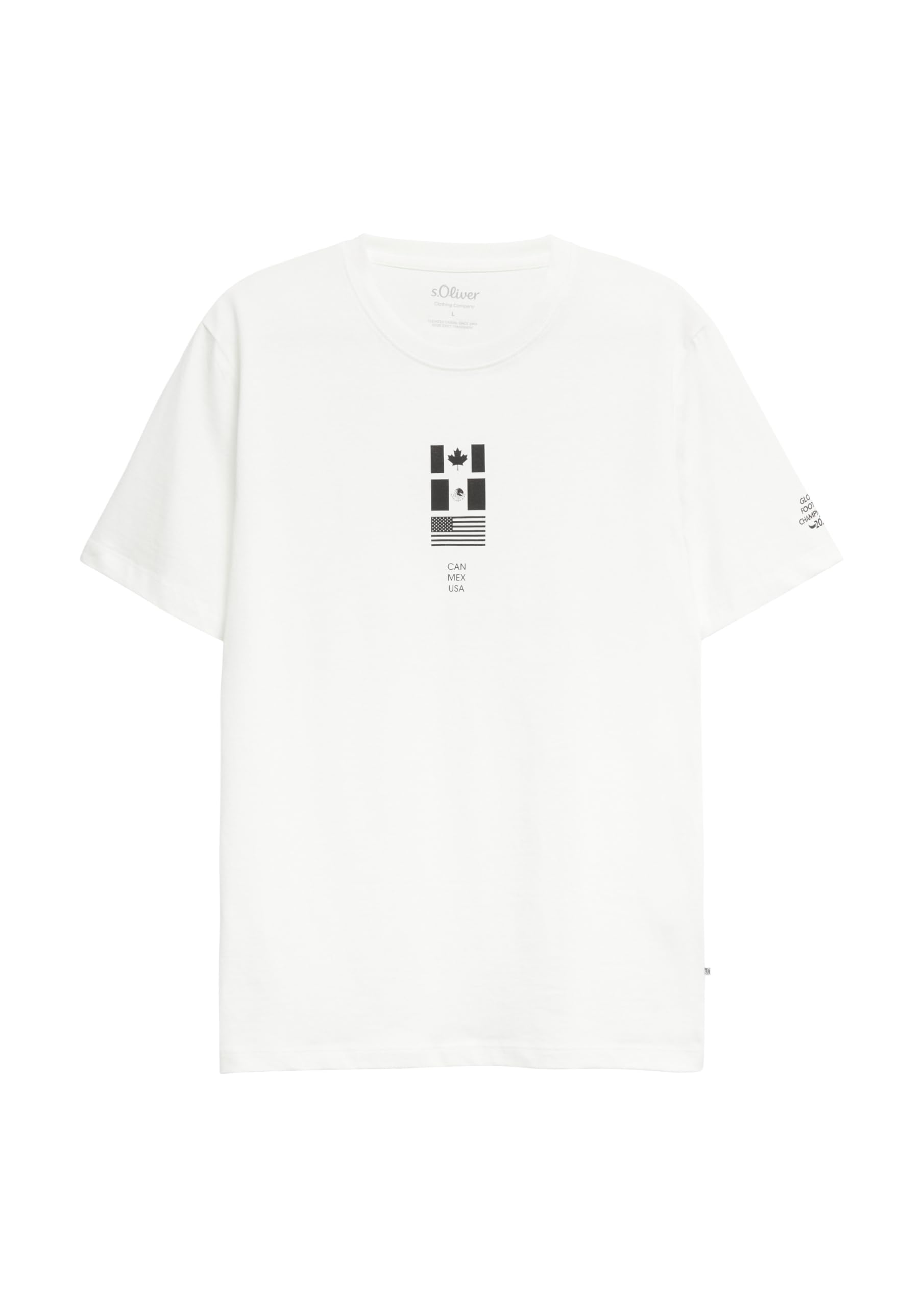s.Oliver T-Shirt Fußball-Motiv Ecru Größe L