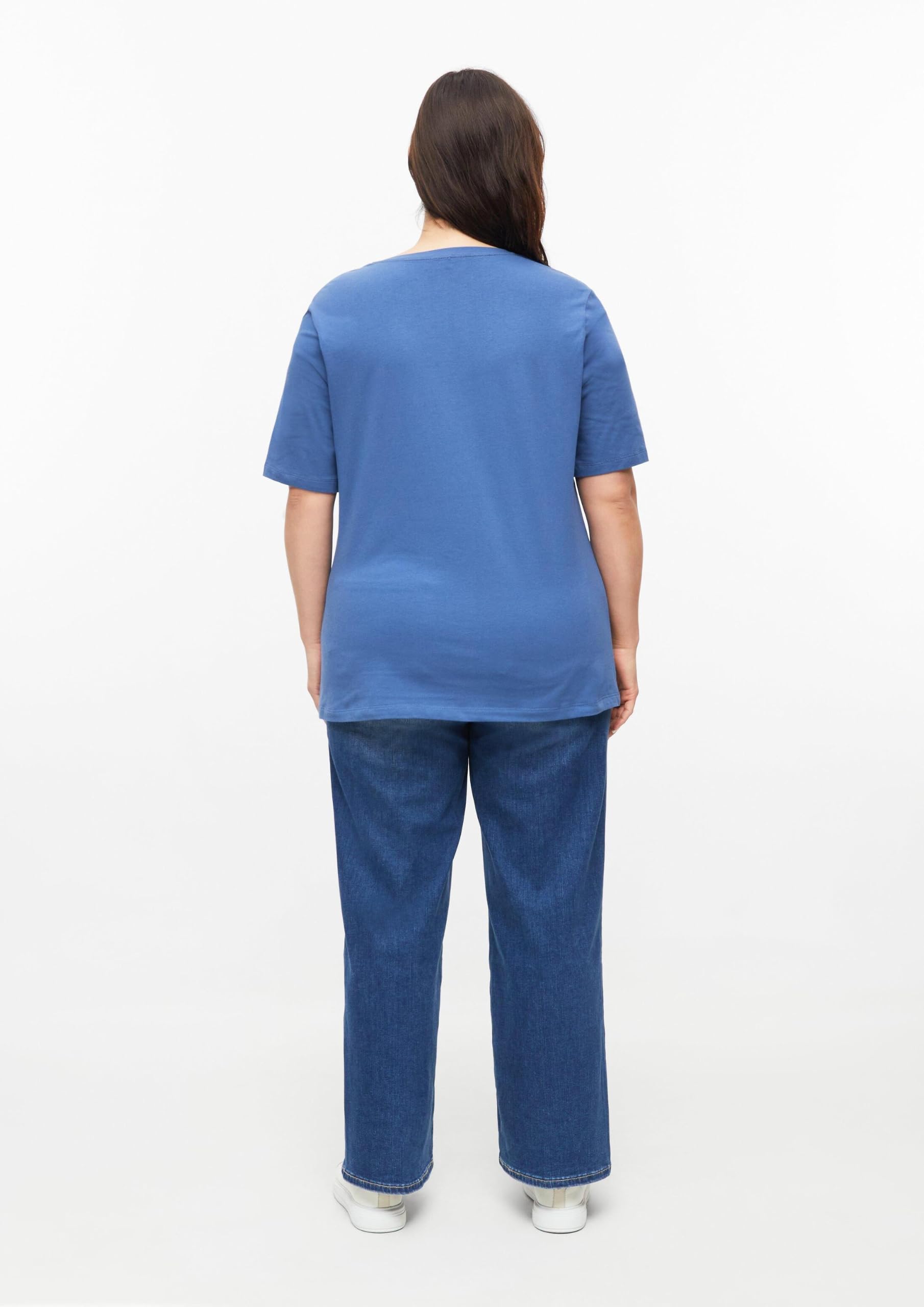 s.Oliver T-Shirt V-Ausschnitt Blau Gr. 44