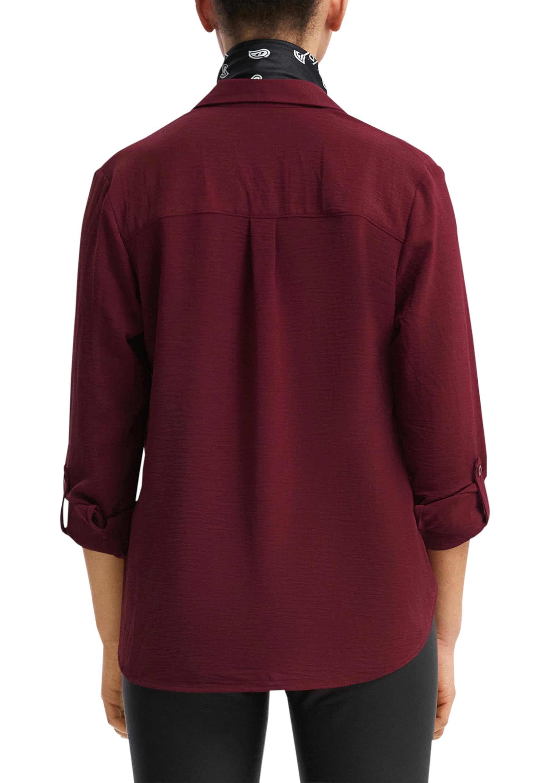 QS Crêpebluse Damen langarm Bordeaux Gr. 40
