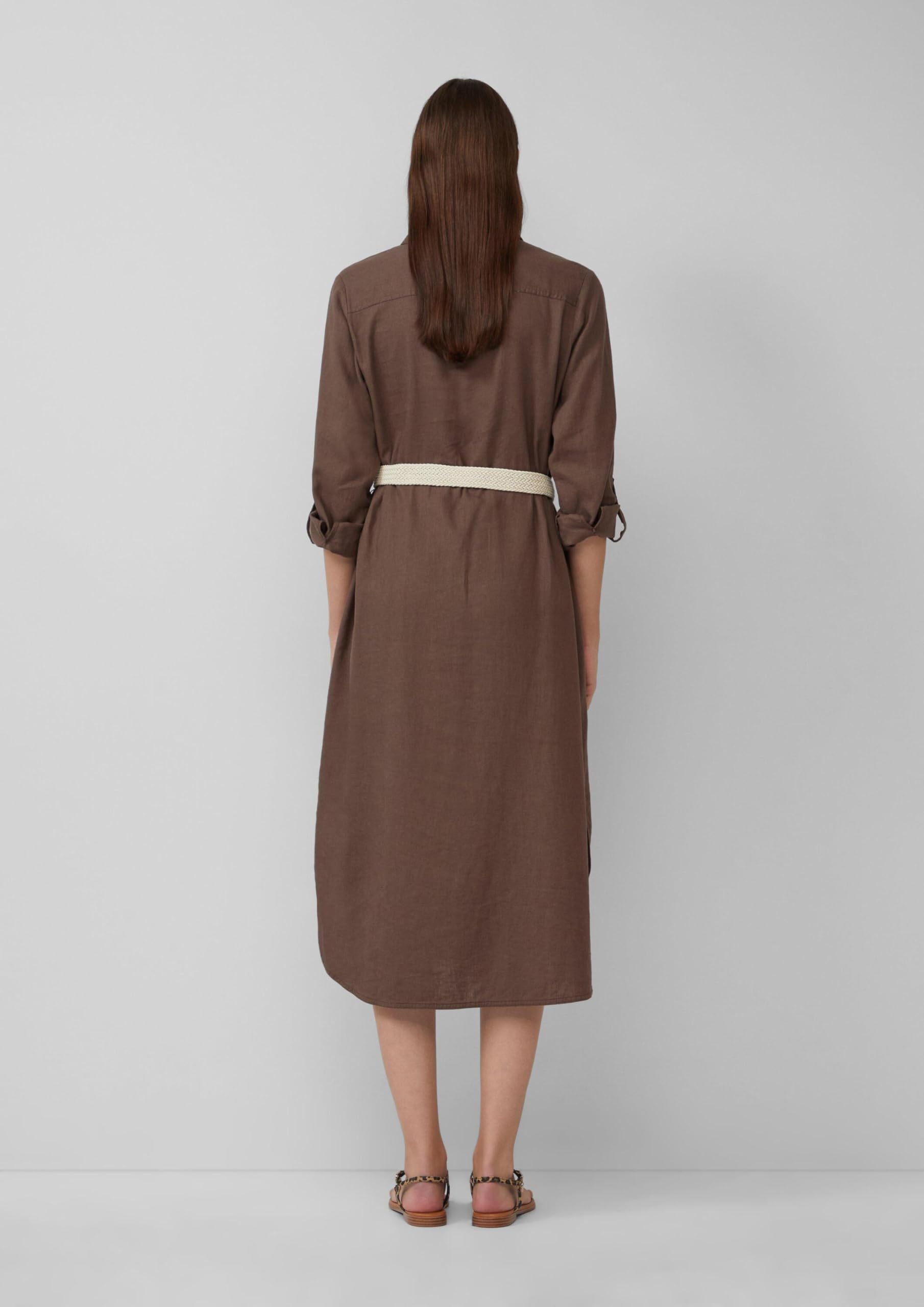 s.Oliver Hemdblusenkleid Relaxed Gürtel natur Kleid