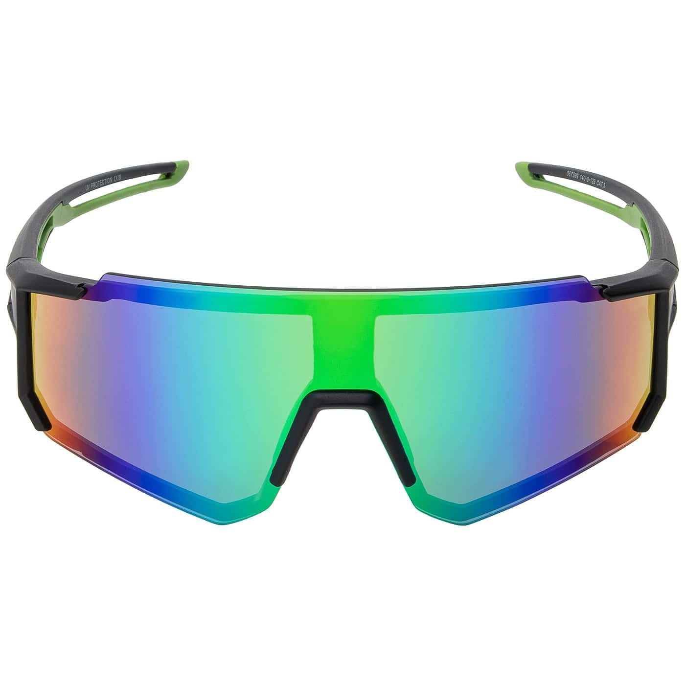 BEZLIT Shield Sonnenbrille Unisex Grün Rot verspiegelt Kat.3