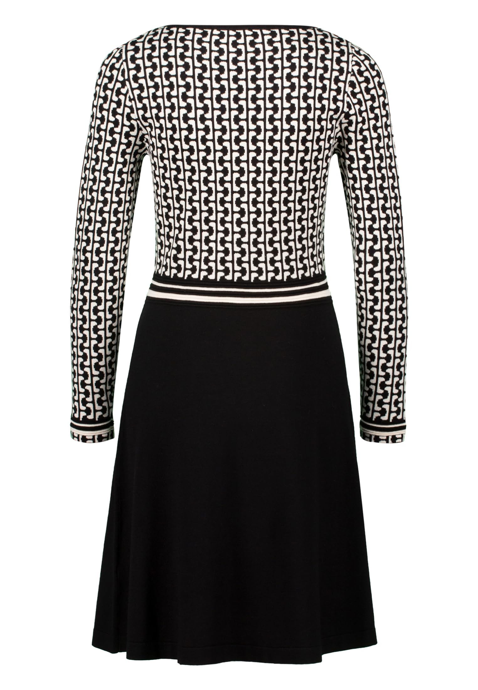zero Strickkleid grafisches Muster 40 BlackCream midi