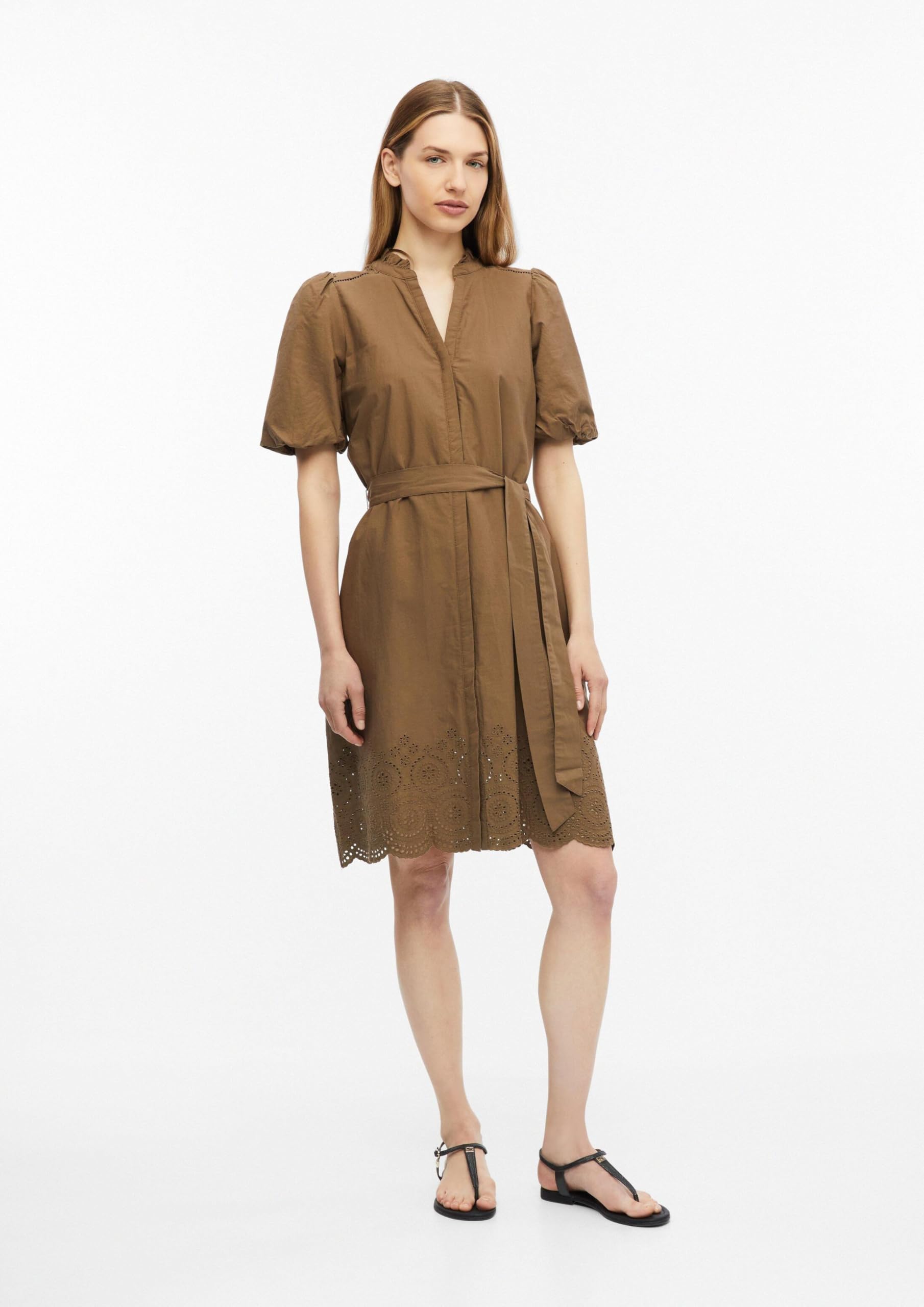 s.Oliver Red Label Kleid Lochstickerei Baumwolle weiß