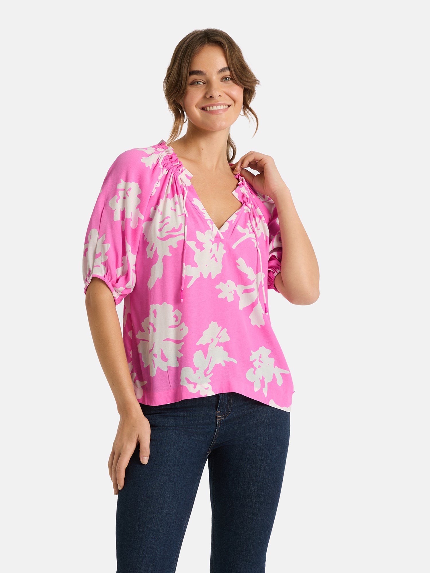 Lieblingsstück RiaL Blusenshirt Viskose pearl gerafft