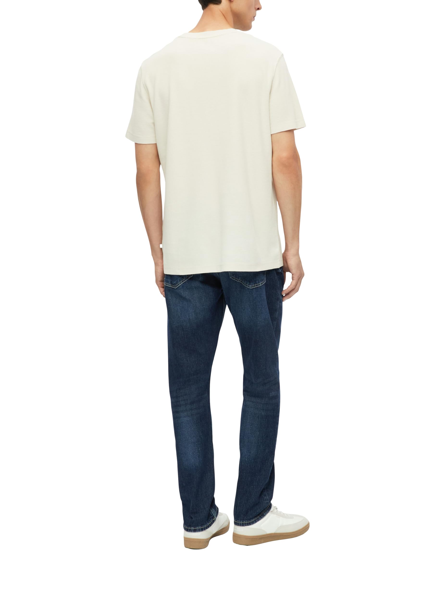 s.Oliver Waffeljersey T-Shirt Beige reine Baumwolle