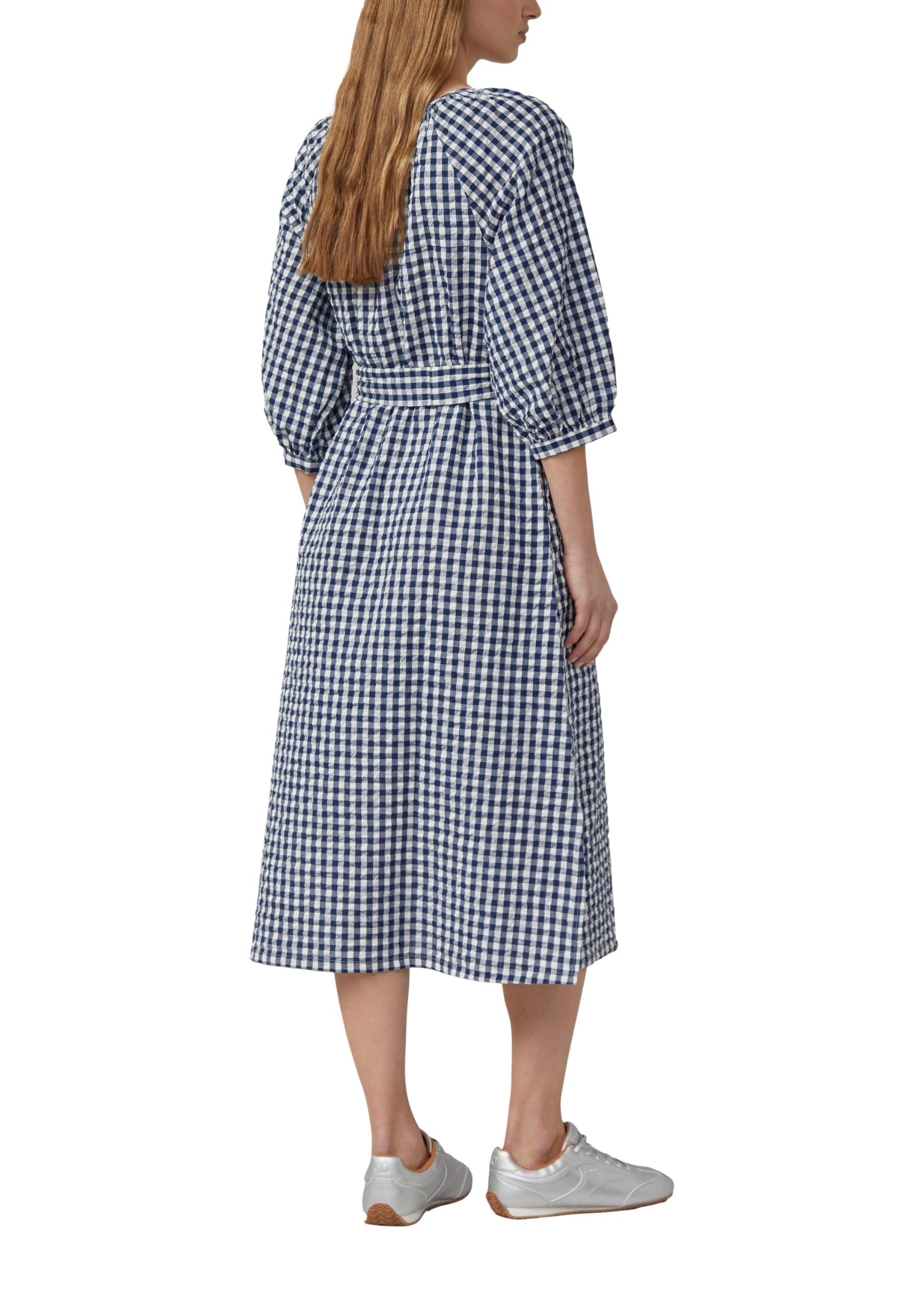 s.Oliver Red Label Seersucker-Kleid kariert 48 Gürtel