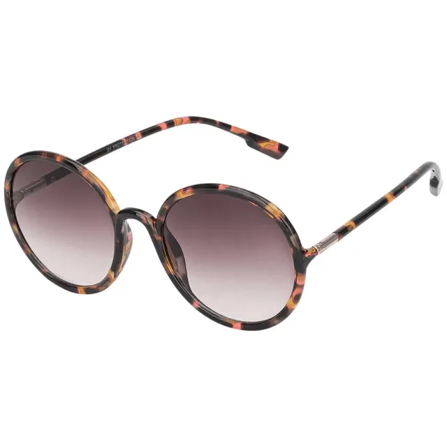 BEZLIT Damen Sonnenbrille rund Braun-leopard UV400 Vintage