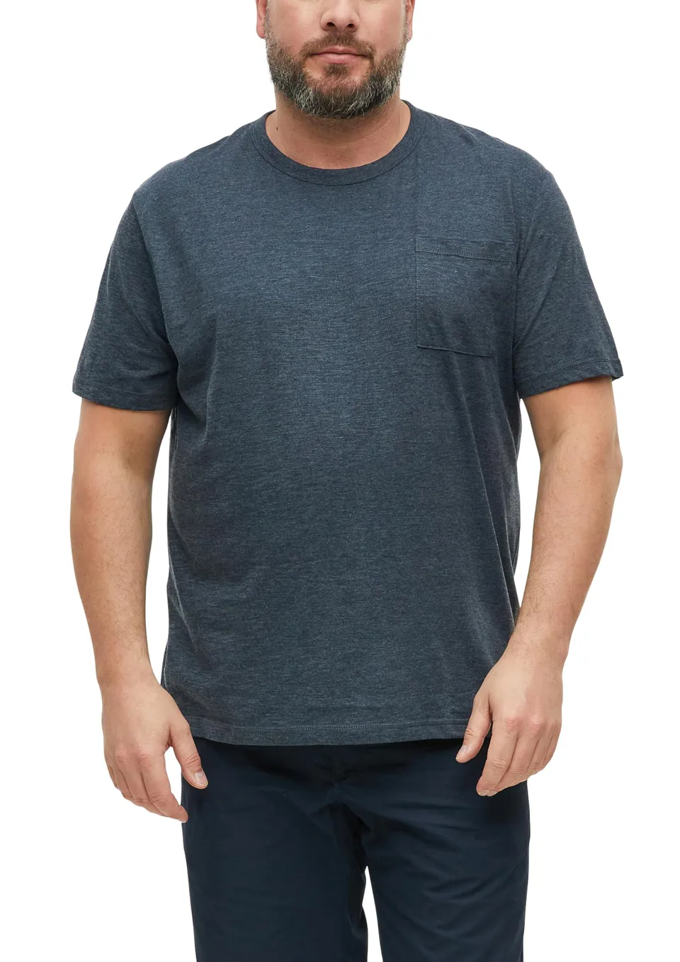 s.Oliver T-Shirt Baumwollmix Brusttasche 5XL meliert