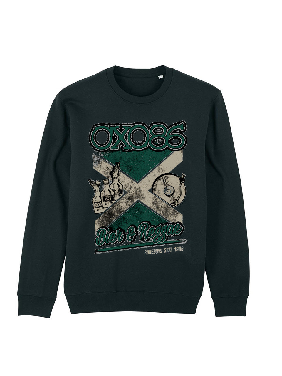 Oxo 86 Bier & Reggae Rundhalspullover Schwarz Ska-Punk