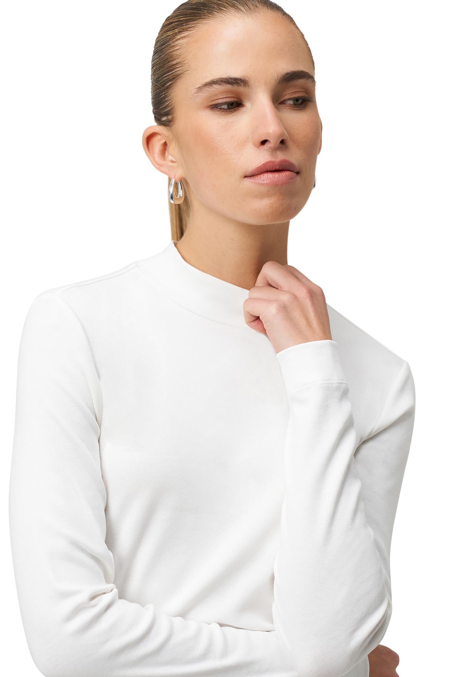 zero Langarmshirt Stehkragen Offwhite Gr. 38