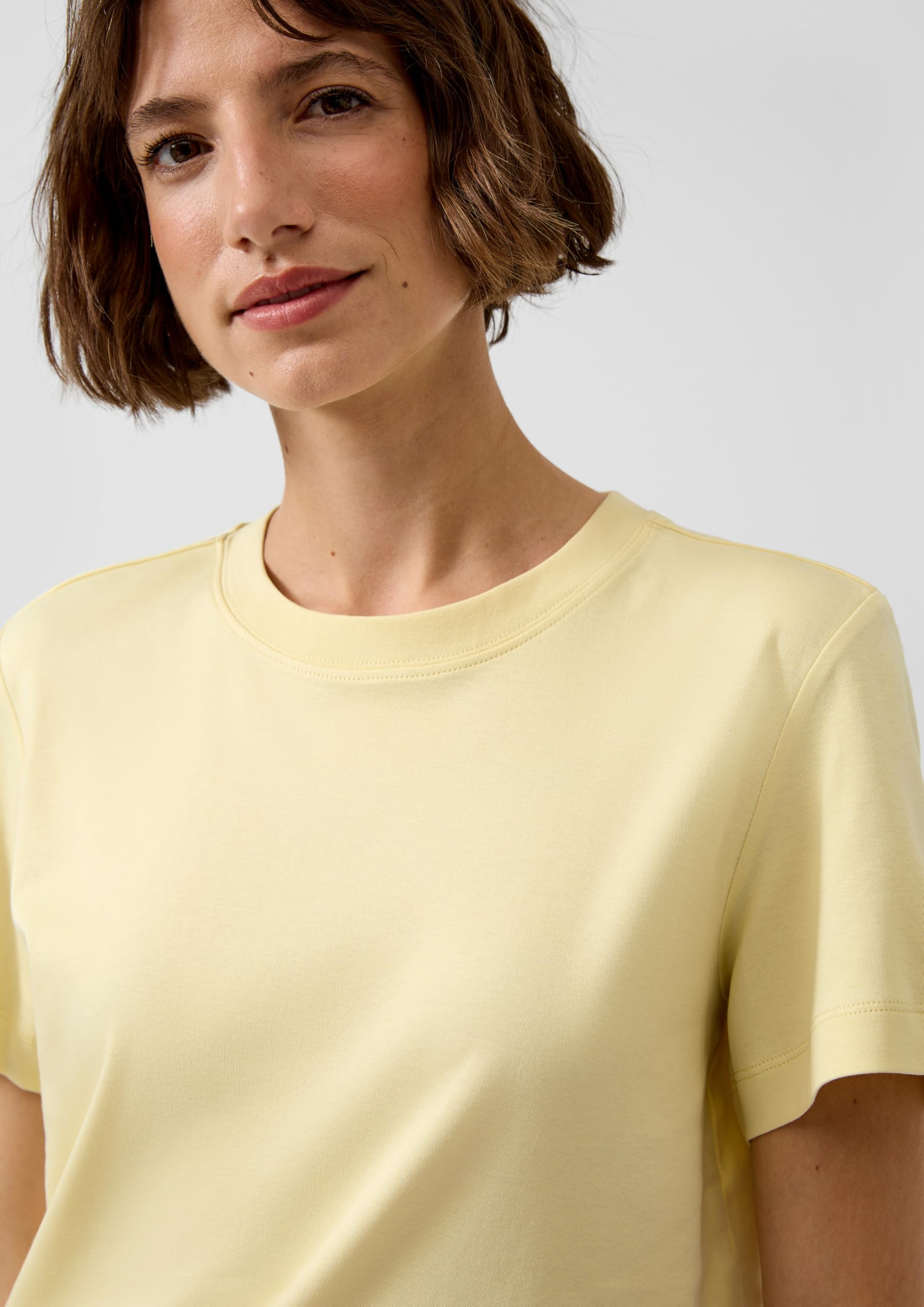 s.Oliver Verkürztes T-Shirt Interlockjersey weiß