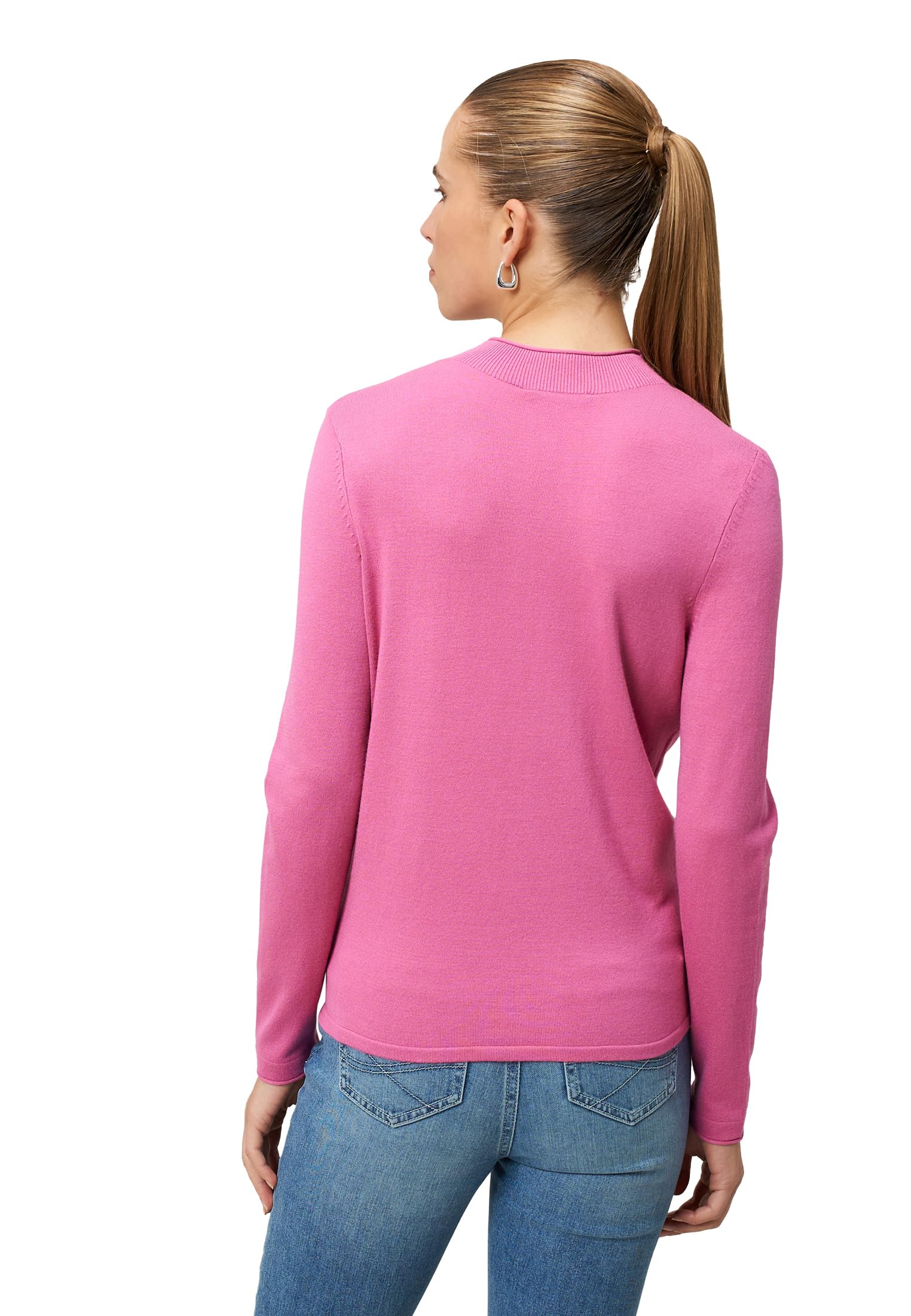zero Feinstrickpullover hoher Kragen Raspberry Velvet Gr.40