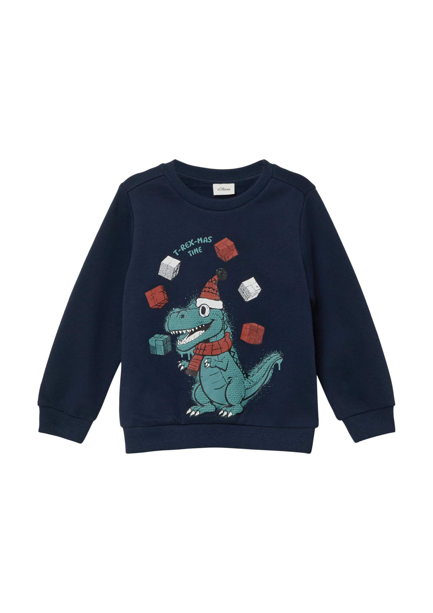 s.Oliver Junior Sweatshirt X-Mas-Frontprint rot 104-110 kuschelig