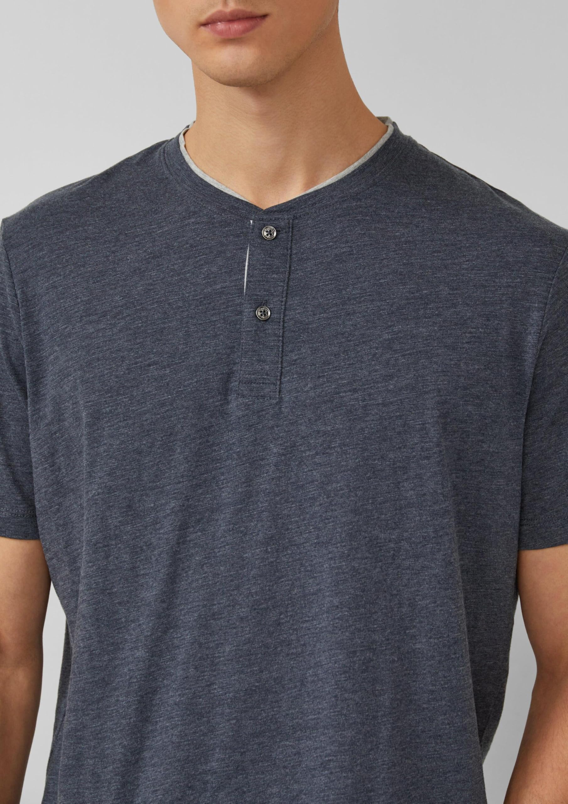 s.Oliver Junior Melange-Jersey Henley-Shirt 3XL Baumwolle