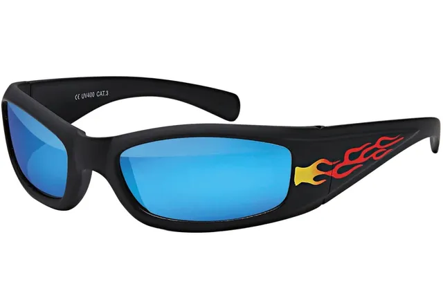 BEZLIT Kinder Sonnenbrille Flammen Blau Schwarz Kat.3