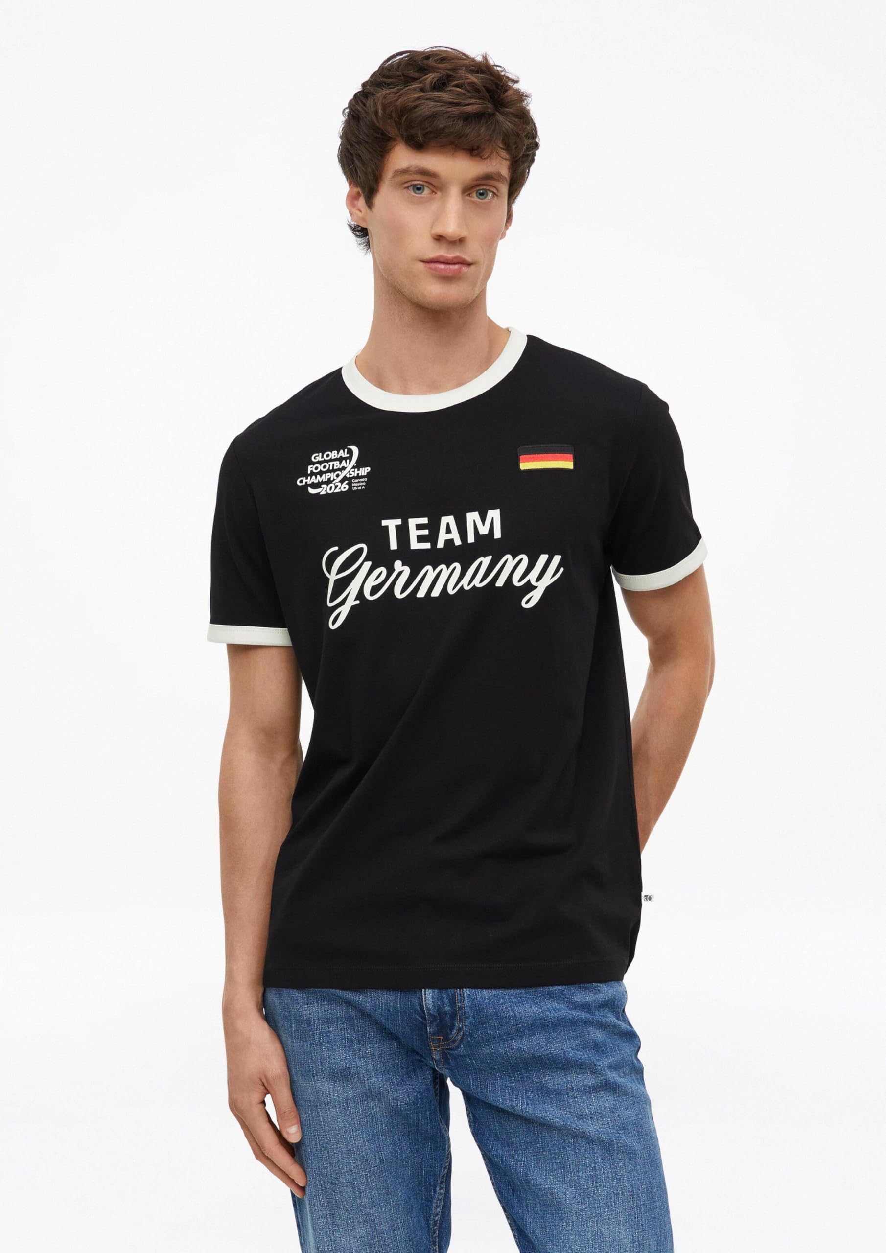 s.Oliver Junior Fußball T-Shirt schwarz XL Print