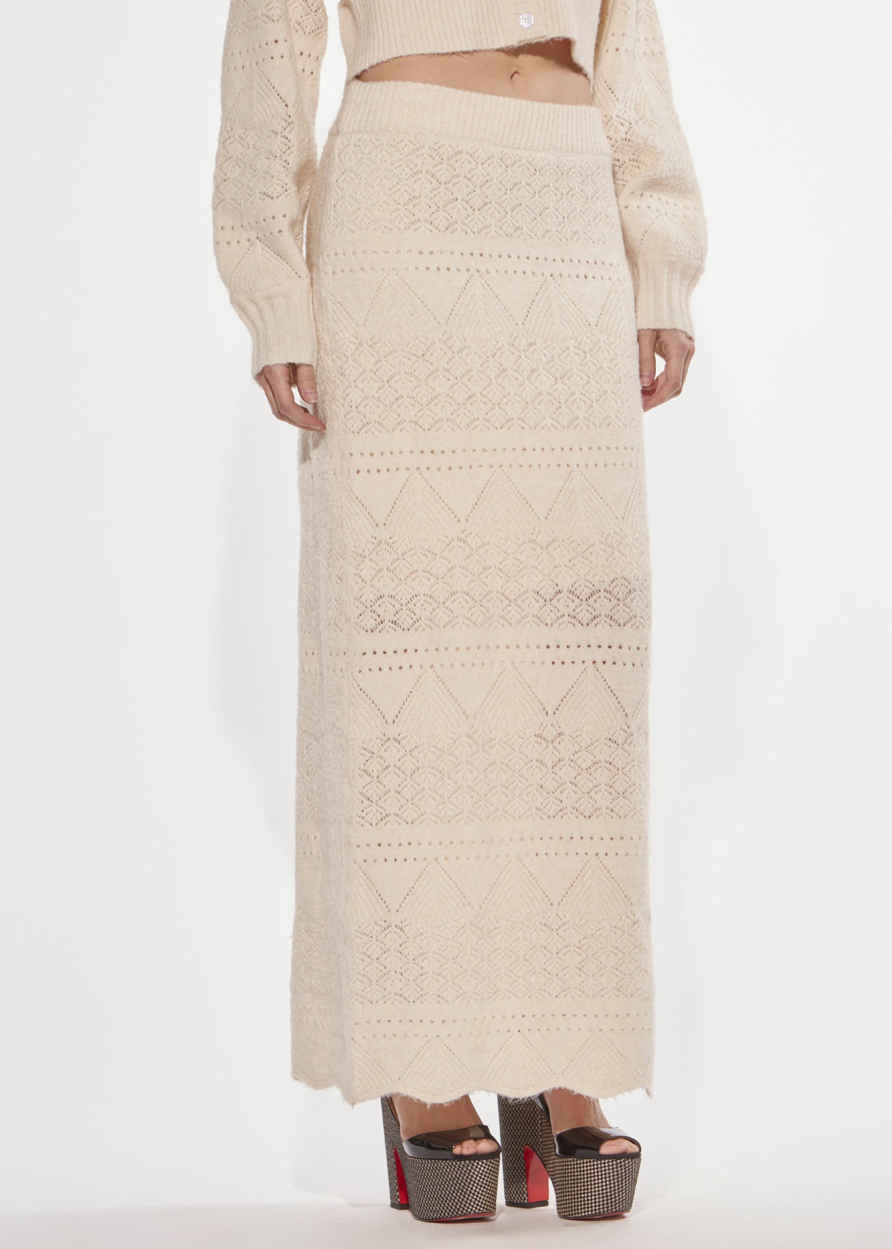 Denny Rose Lochstrick Rock lang angora gerade
