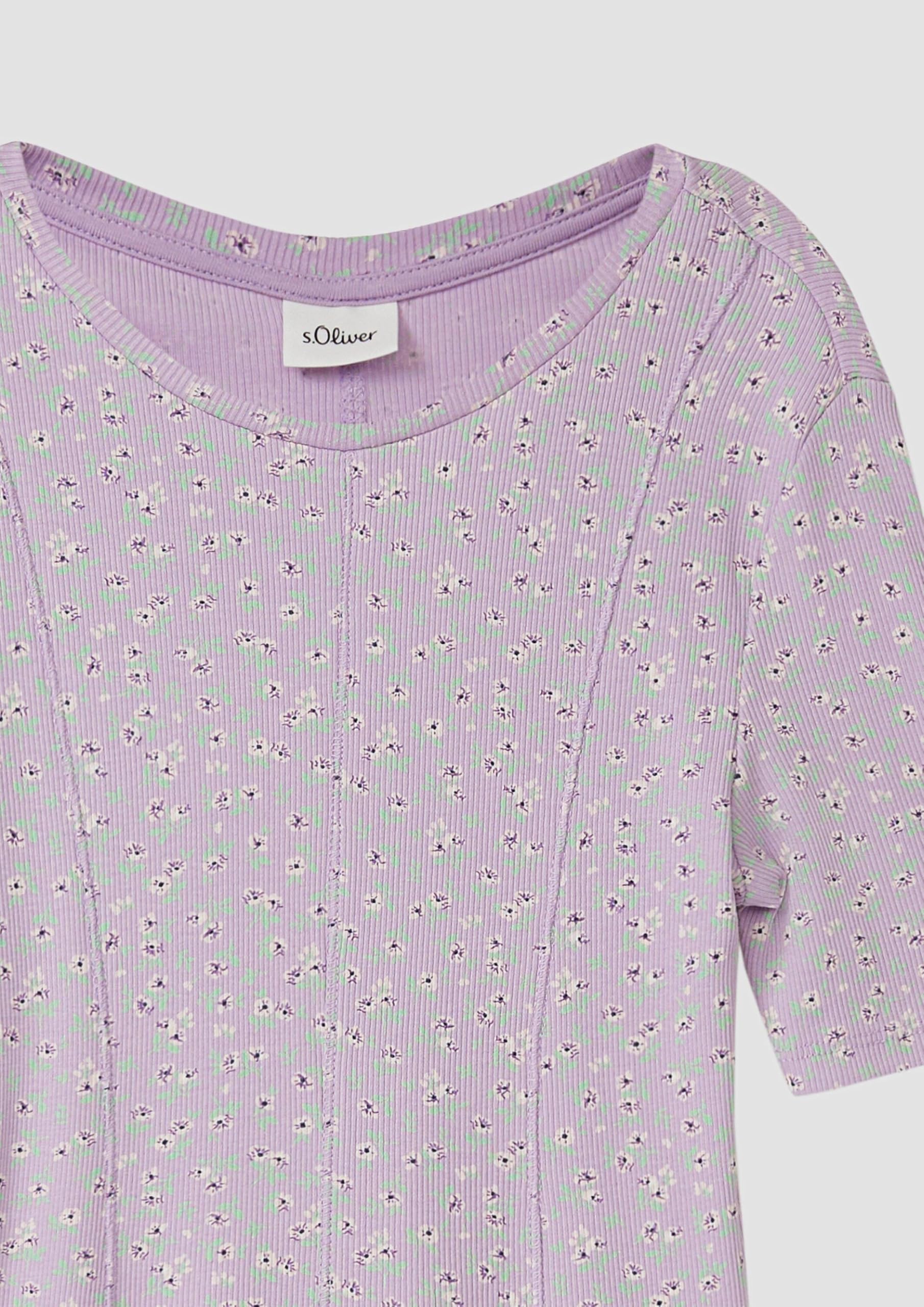 s.Oliver Kleid Rippstruktur A-Form Gr.134 flieder elastisch