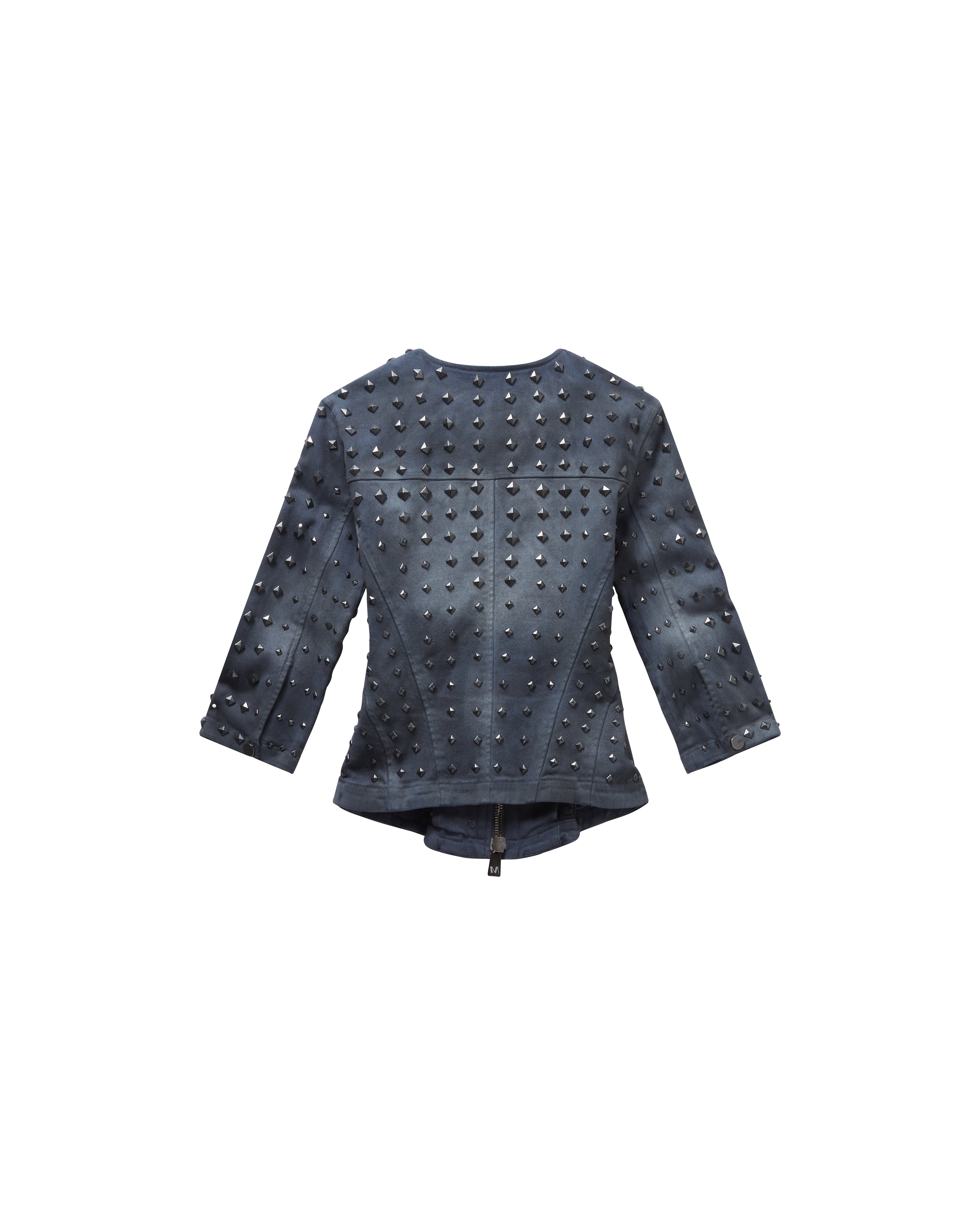 Mowalola Slim Moto Studded Jeansjacke Nieten