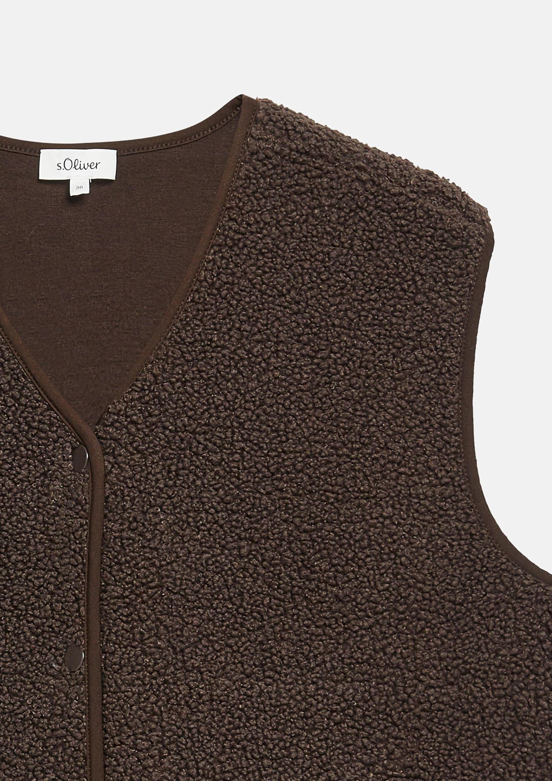 s.Oliver RED LABEL Teddy-Weste Relaxed Fit flauschig