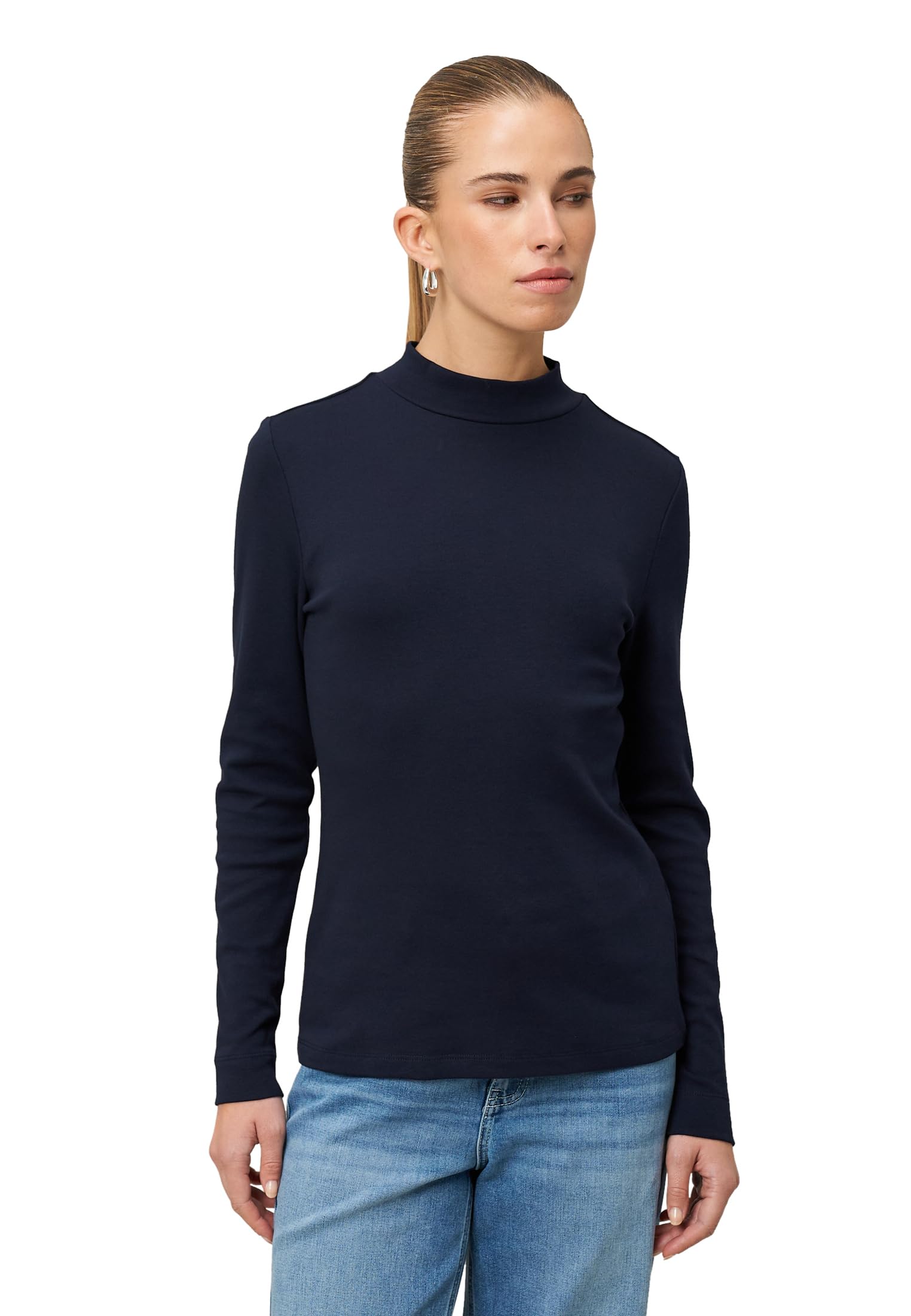 zero Langarmshirt Stehkragen Hydrangea Gr. 38