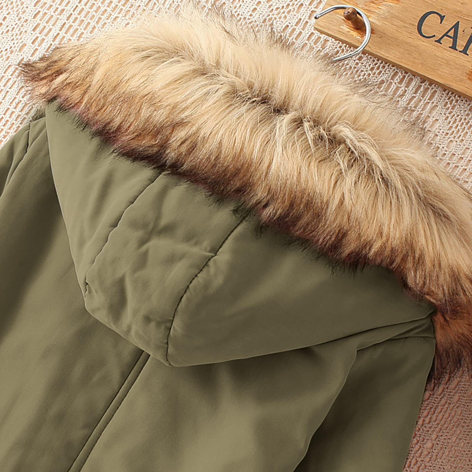 Singular Wintermantel Damen Parka mit Kapuze Teddyfleece gefüttert