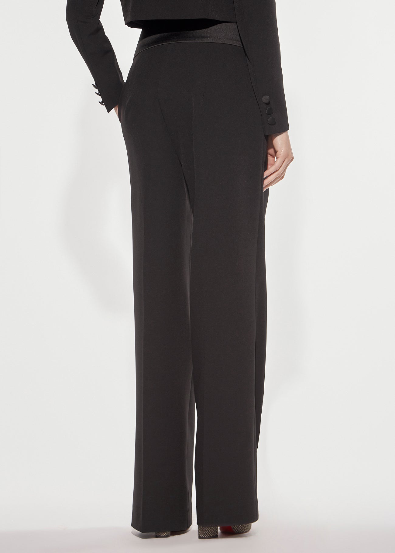 Denny Rose Palazzo Hose Schwarz Satinbund