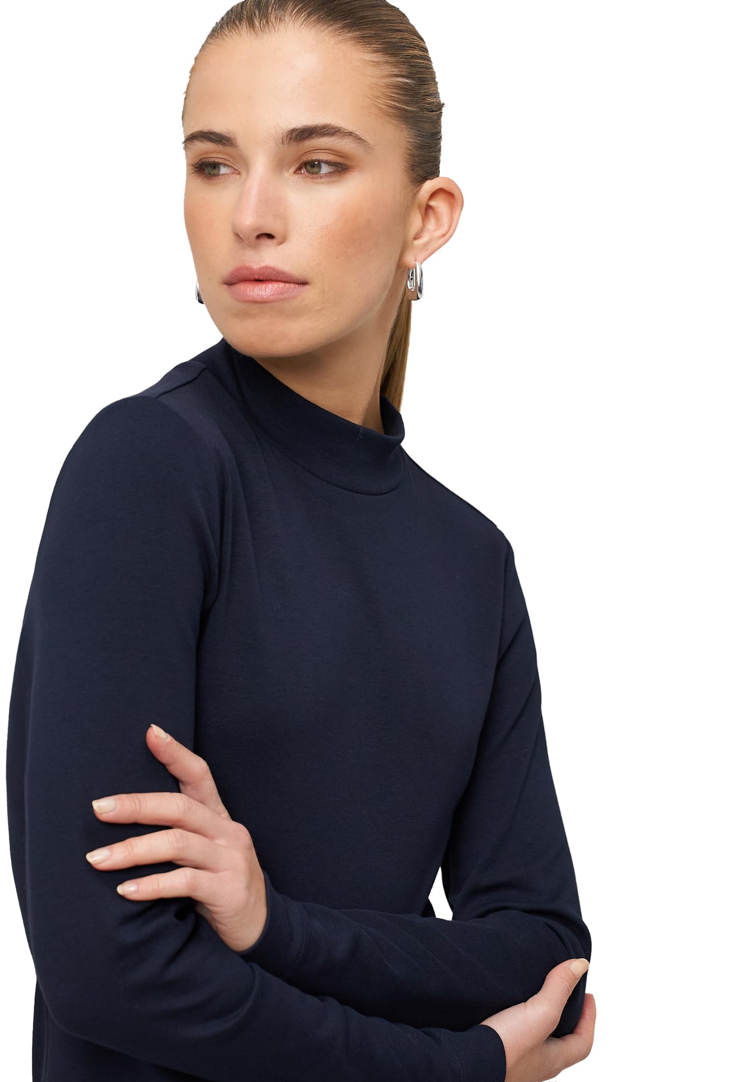 zero Langarmshirt Stehkragen Hydrangea Gr. 38