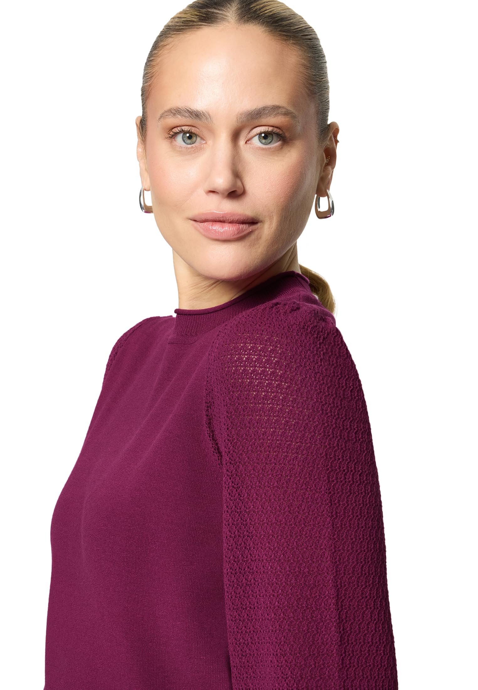 zero Feinstrickpullover Puffärmel Magenta Gr. 40