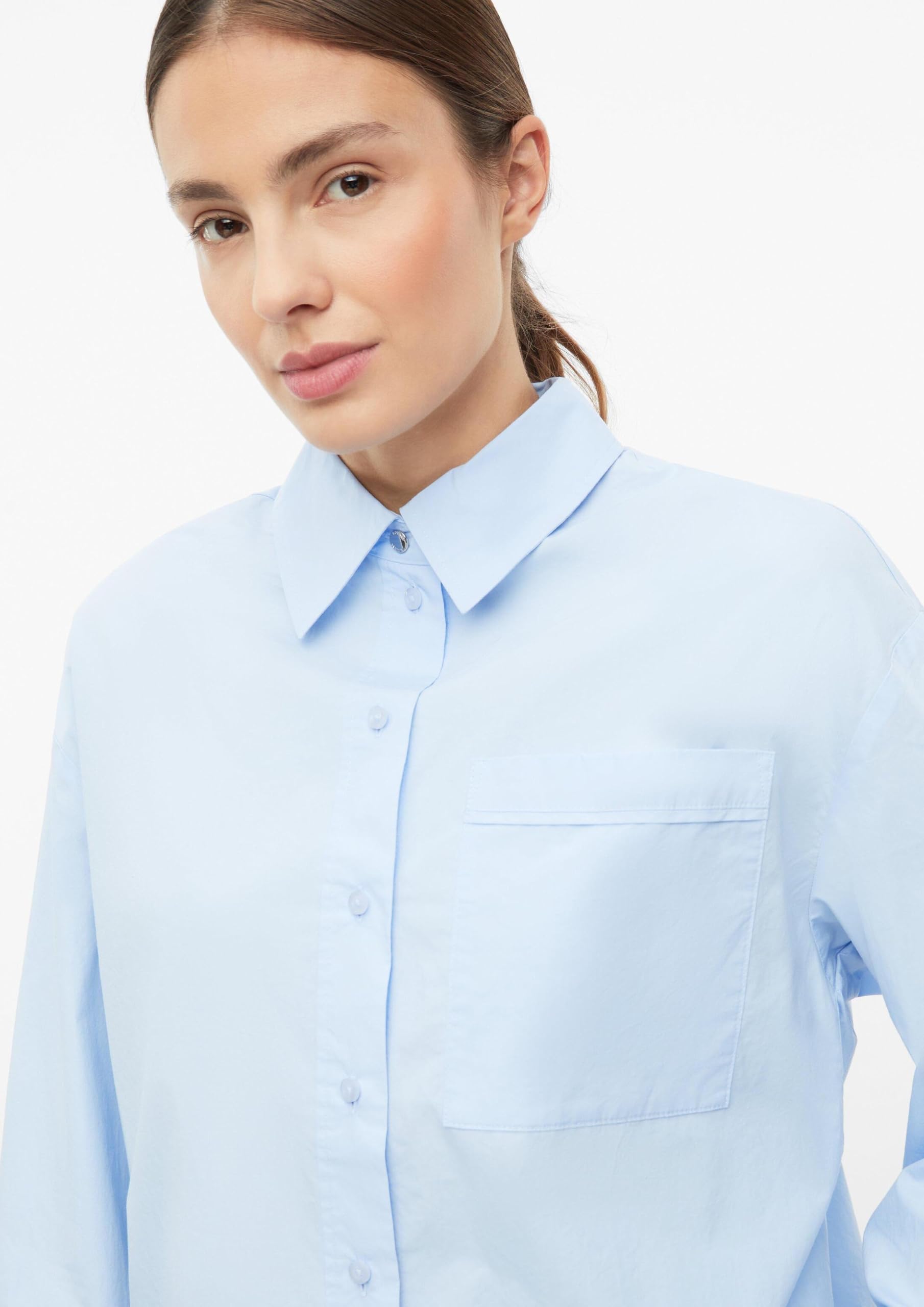 s.Oliver Red Label Poplin-Bluse Brusttasche Gr.42 blau
