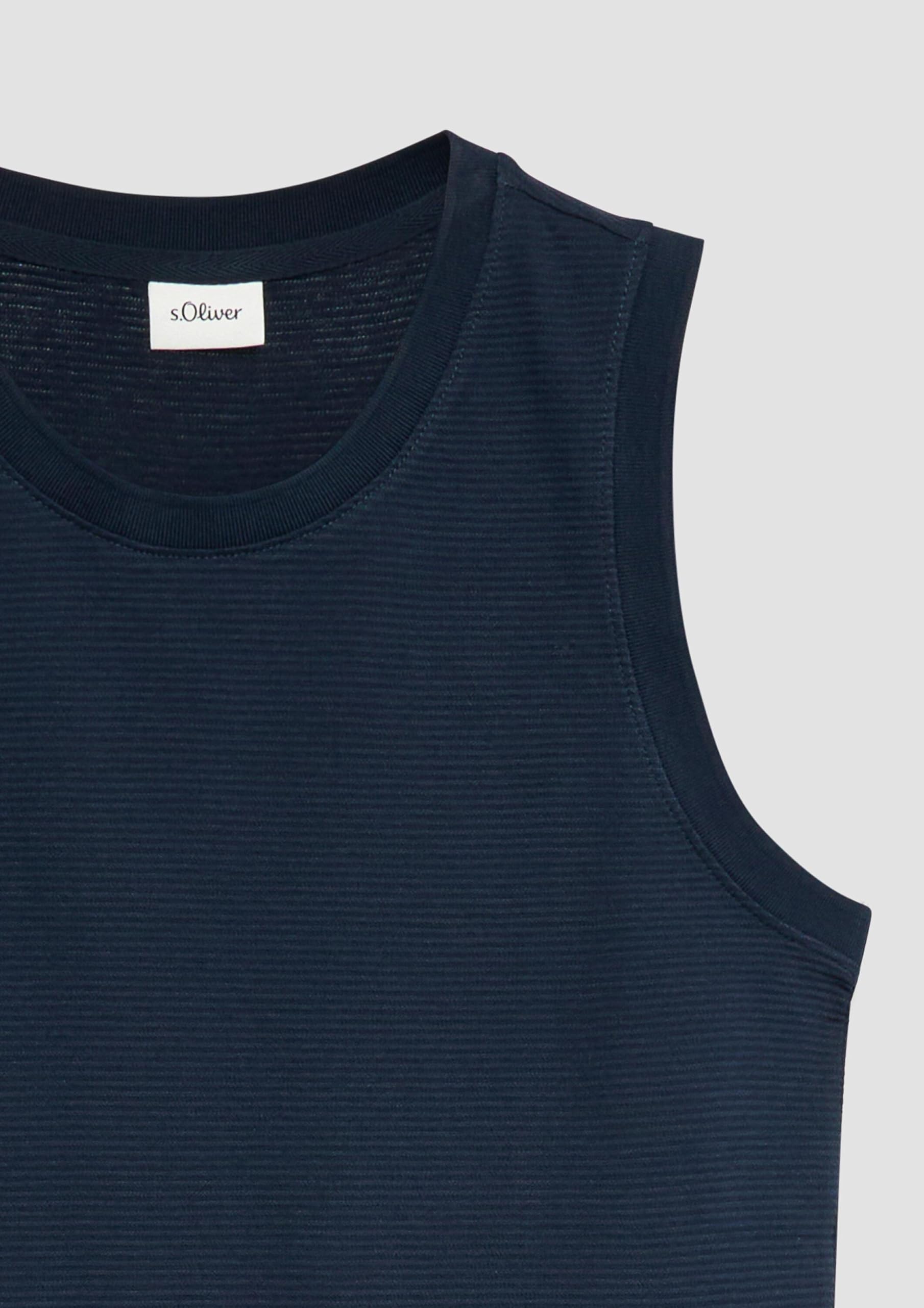 s.Oliver Junior Tanktop navy Jacquard ärmellos