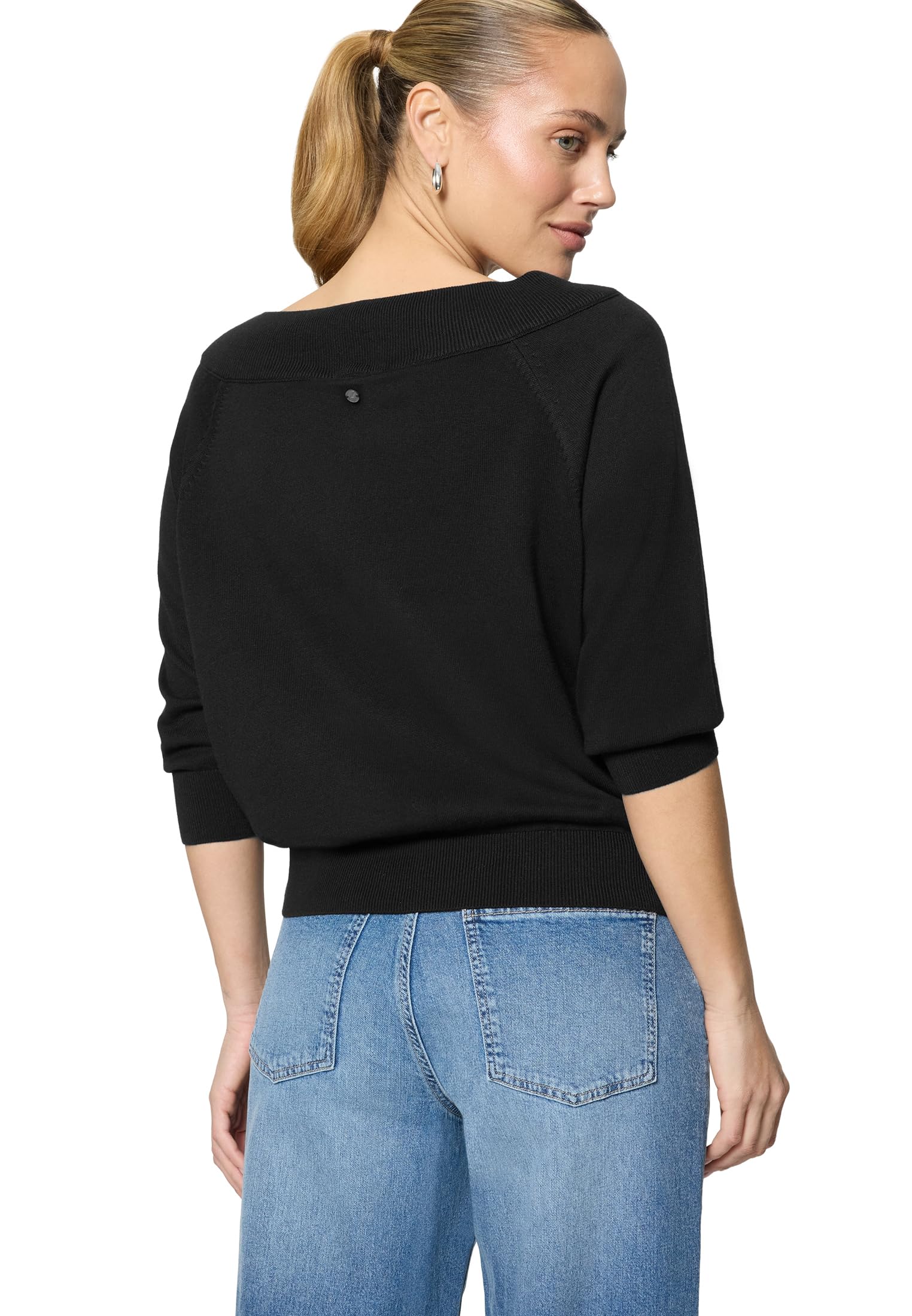 zero Strickpullover mit Carmenausschnitt Damen Winter