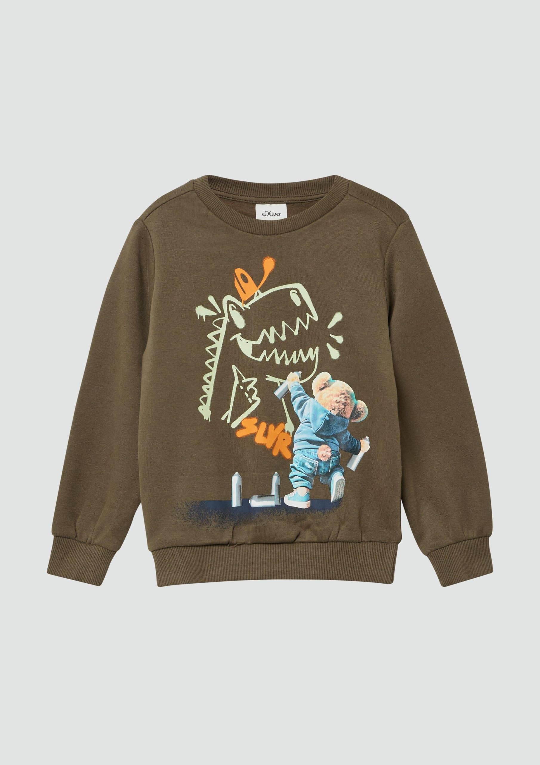 s.Oliver RED LABEL Sweatshirt Fotoprint navy kuschelig