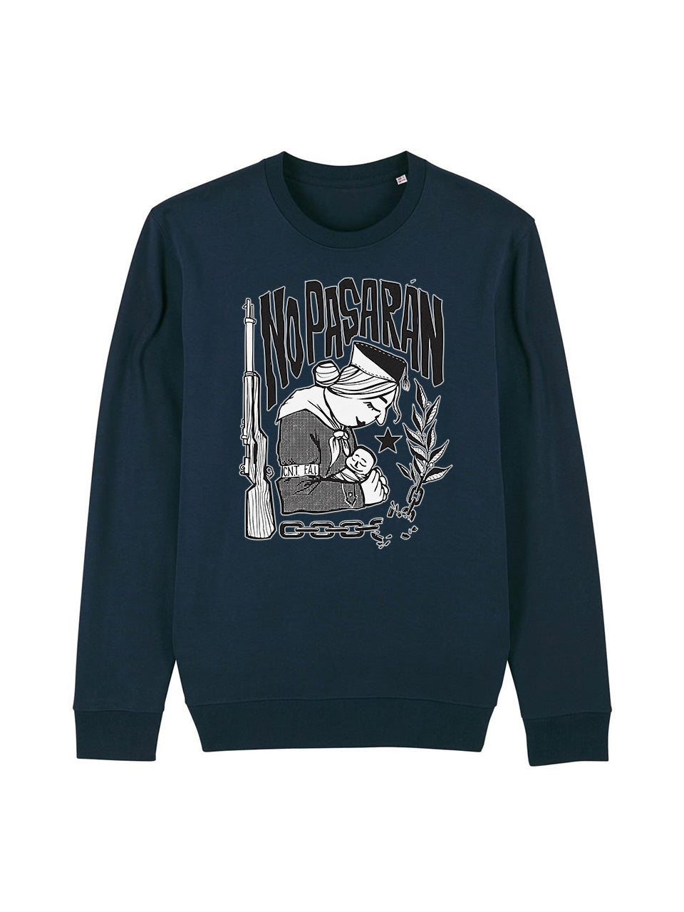 dna merch No Pasarán Spanische Revolution Sweatshirt Schwarz