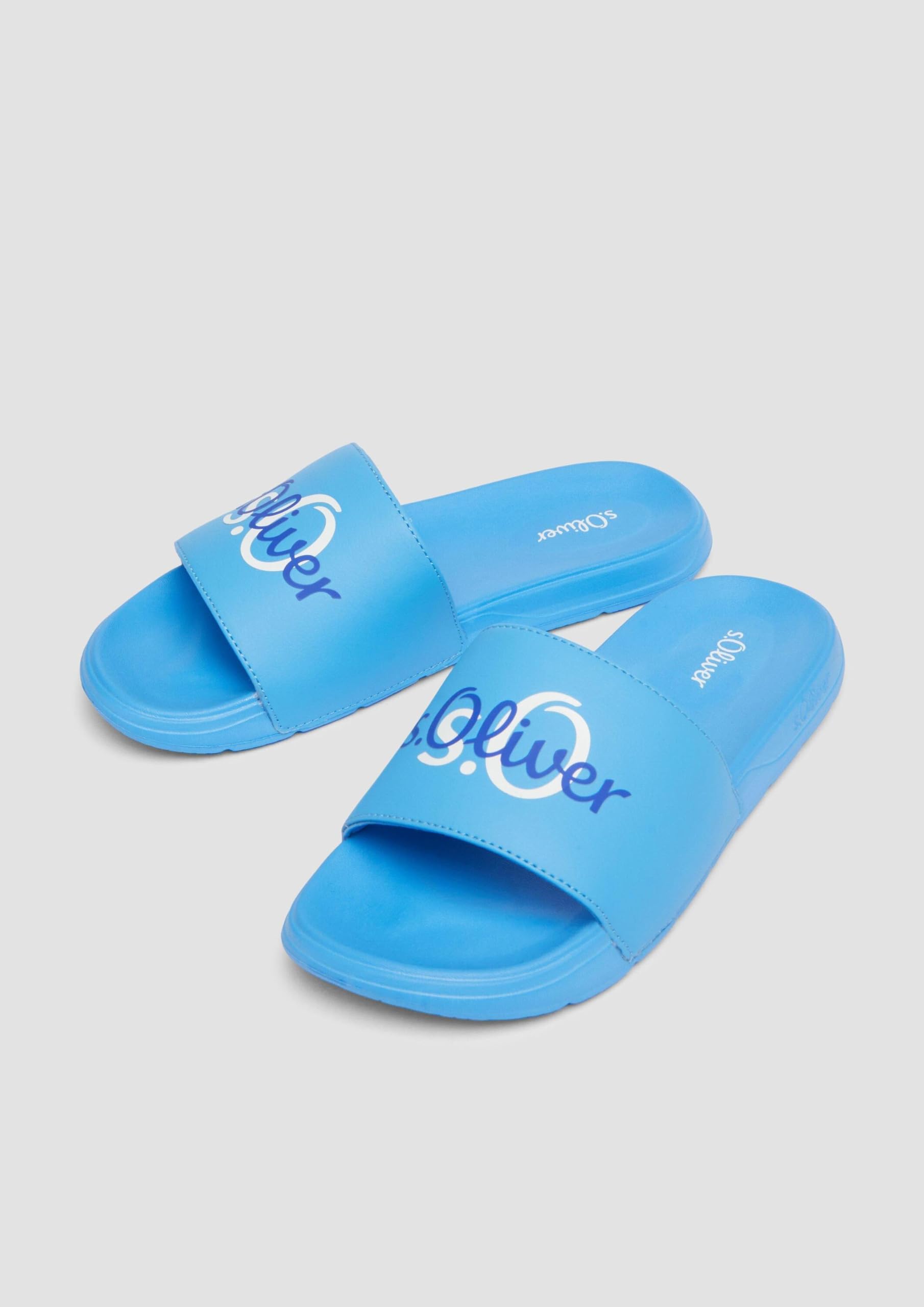 s.Oliver Junior Pantoletten Logo Blau Badelatschen