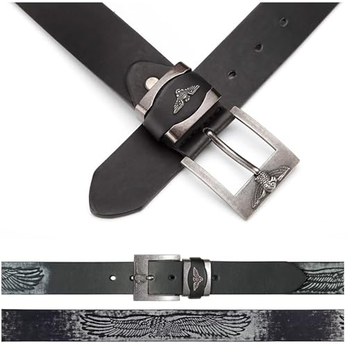 BEZLIT Herren Gürtel Leder-Look Adler-Schnalle Vintage Biker