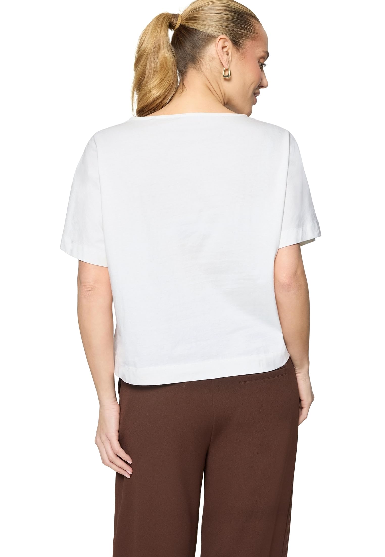 zero Baumwoll-T-Shirt Stickerei Cream Gr. 38