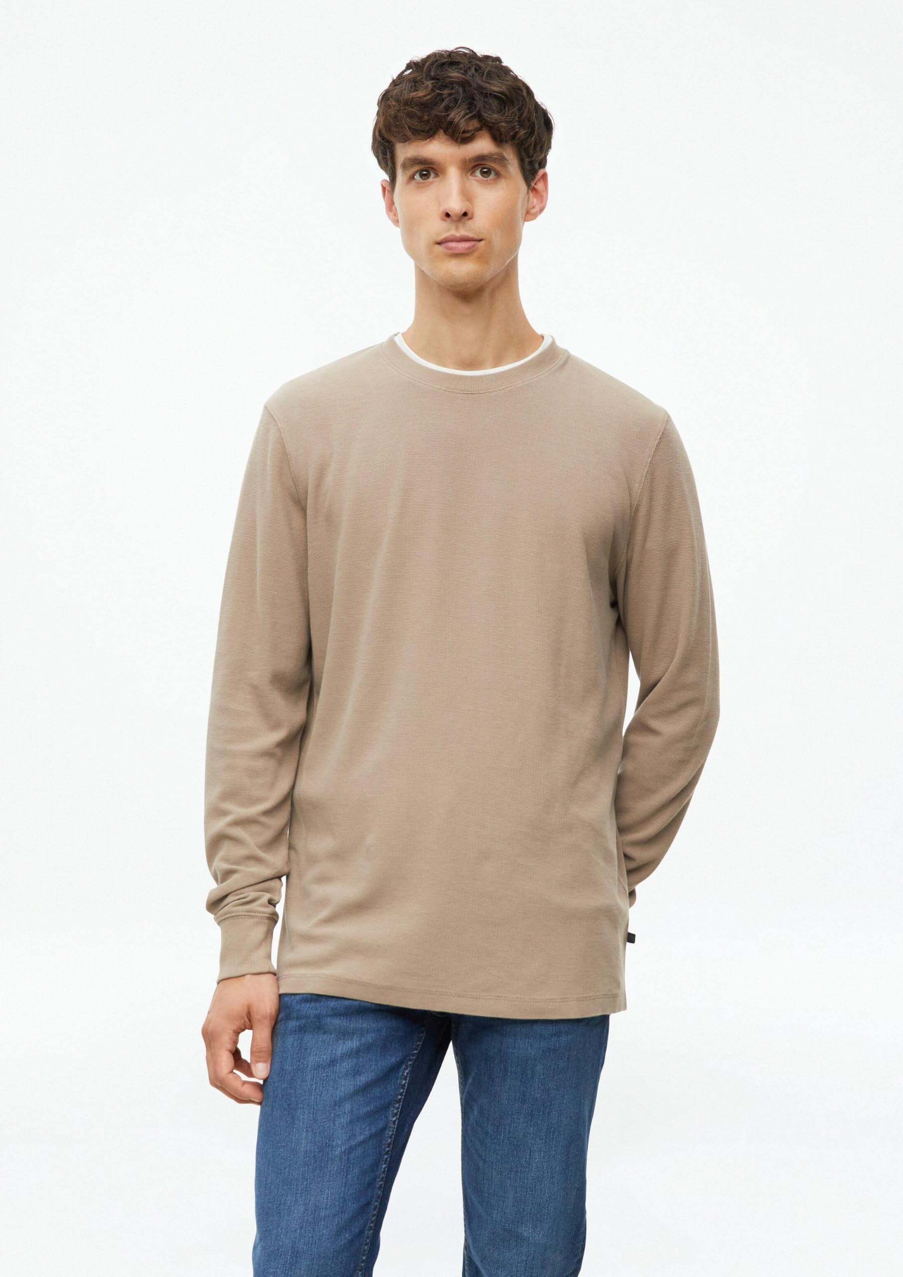 s.Oliver Waffel-Jersey Langarmshirt hellbraun S