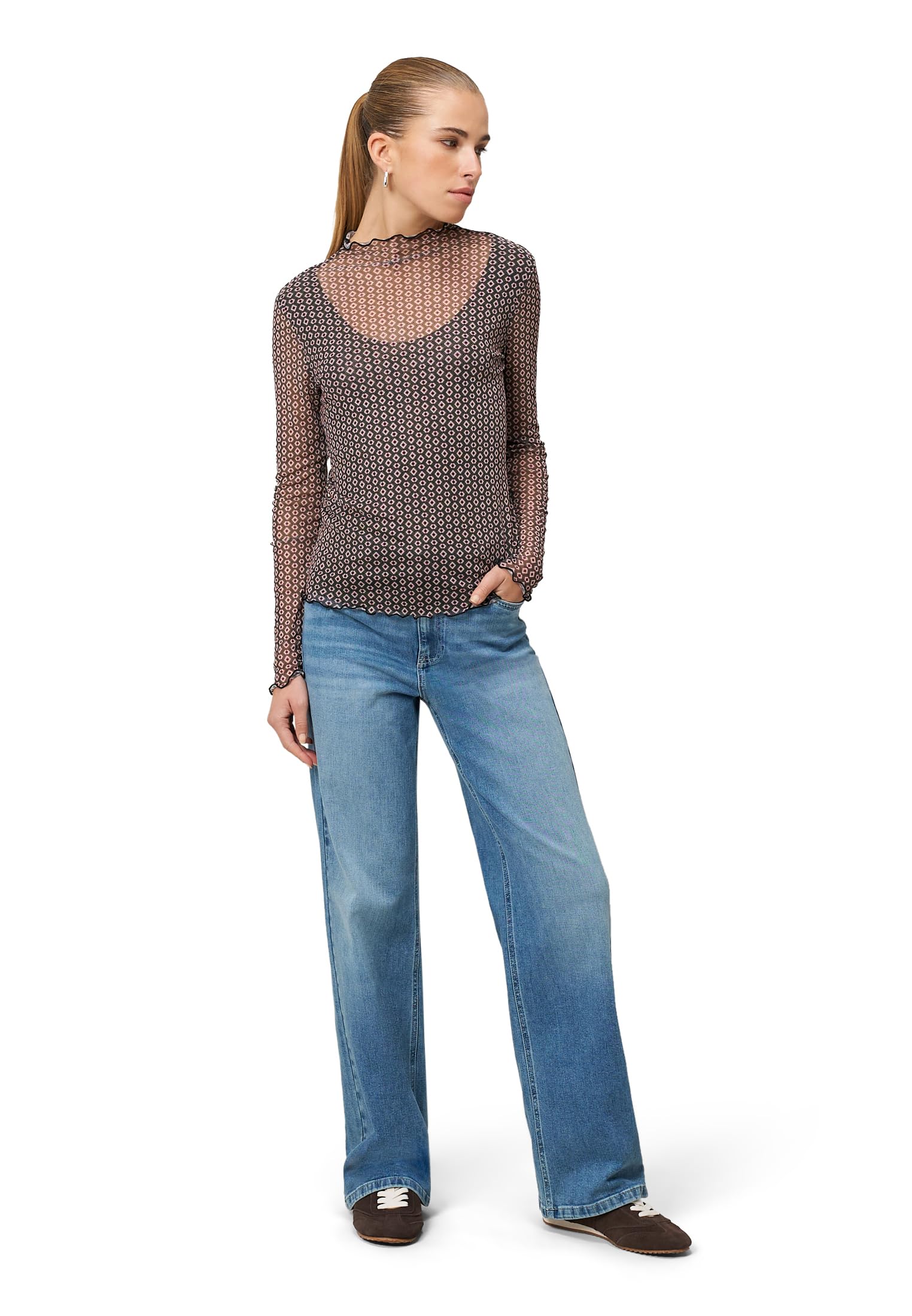 zero Mesh-Shirt Print Damen Gr. 40 grafisch