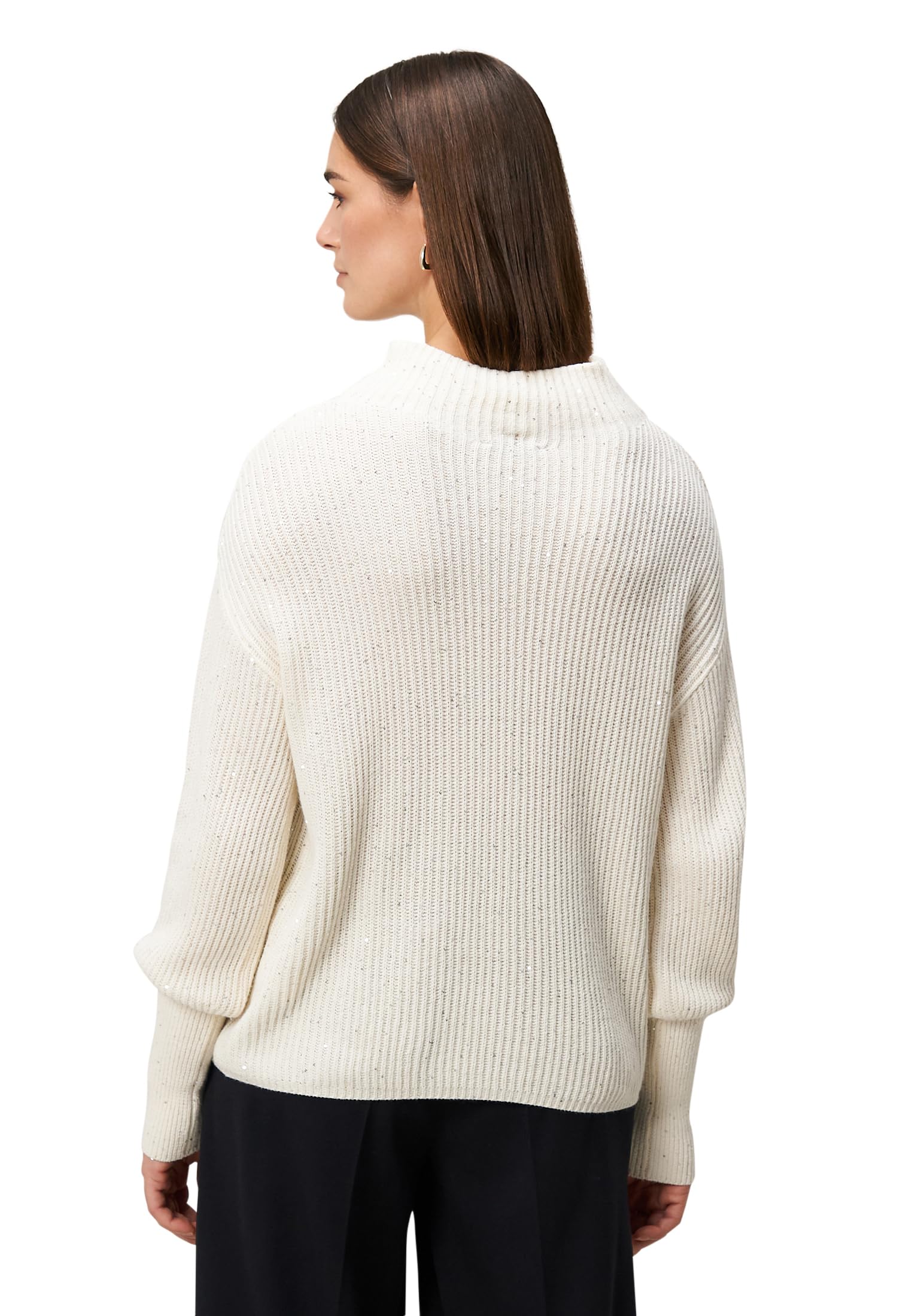 zero Strickpullover Pailletten cremeweiß Gr.40