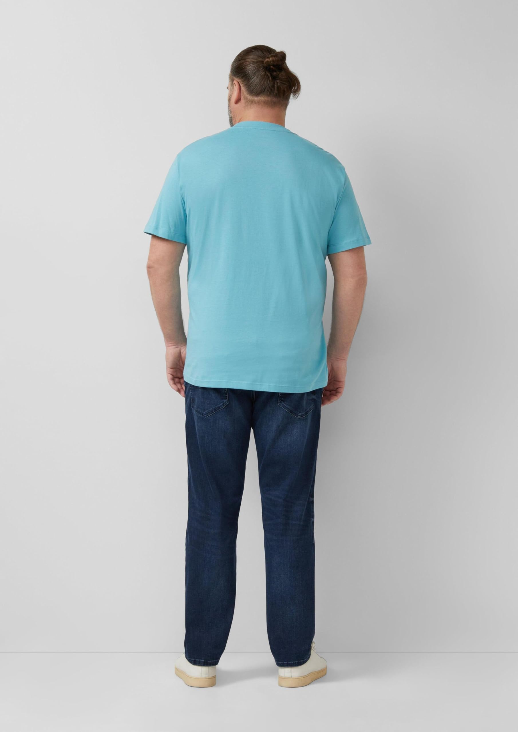 s.Oliver T-Shirt Baumwolljersey Frontprint Türkis XXL