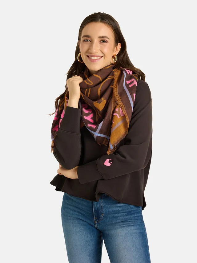 Lieblingsstück MadelaineL Tuch dark brown mit Wolle