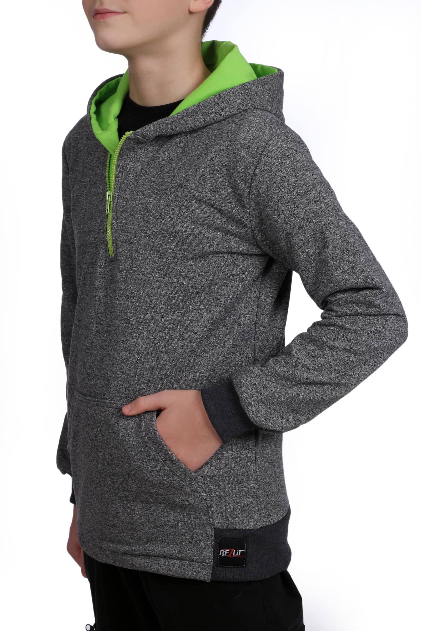 BEZLIT Jungen Hoodie mit Reißverschluss Grau 104