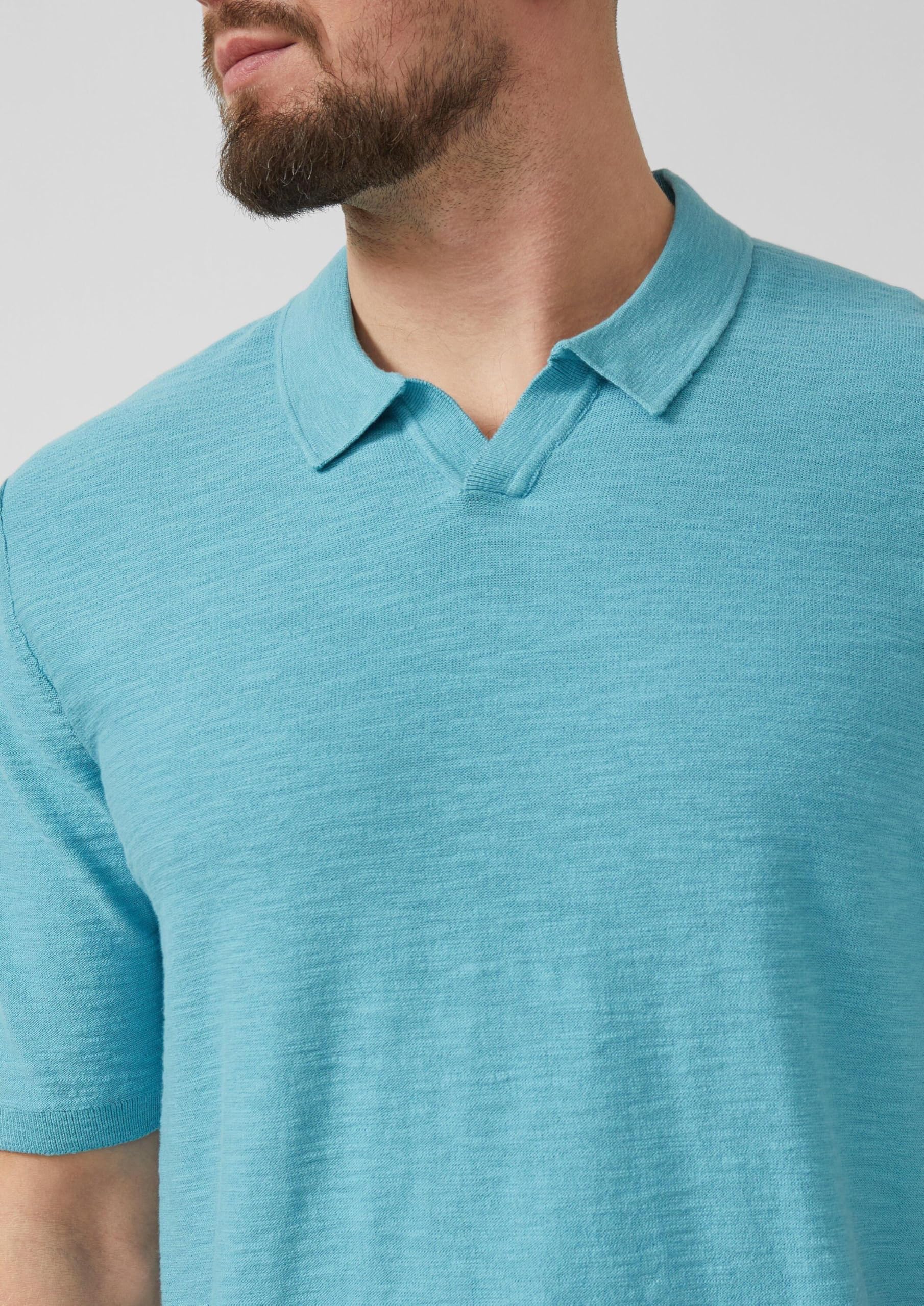 s.Oliver RED LABEL Strick-Poloshirt Flammgarn Regular Fit