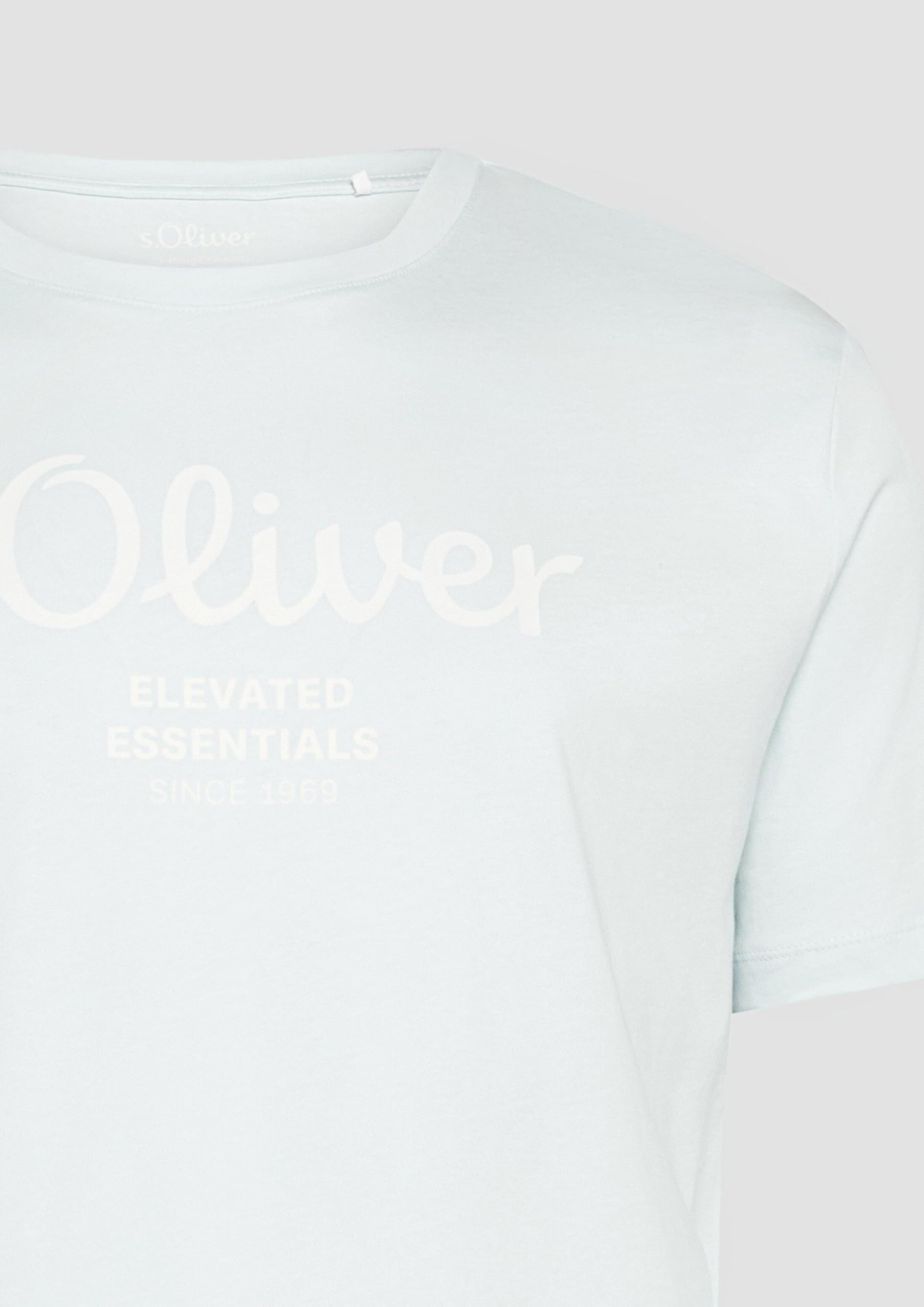 s.Oliver Baumwoll-T-Shirt Logo-Print Dunkelbraun